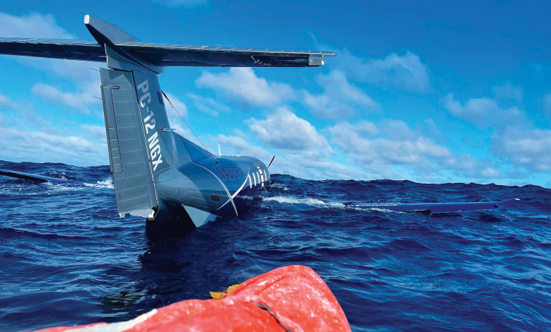 Pilatus aircraft in the water